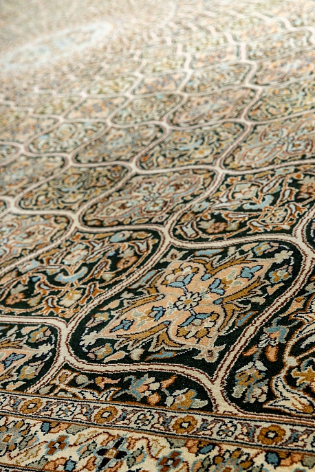Индийский ковер из шёлка «KASHMIR SILK 24Х24» CELING GREEN