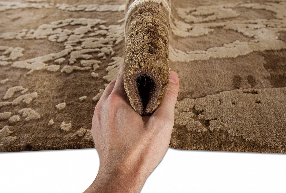 Индийский ковер из шерсти и шёлка «VINTAGE LUXE» VC01-MLT-BRN-GLD