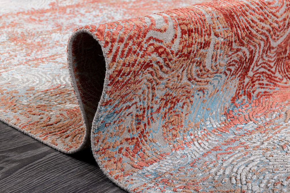 Индийский ковёр из шерсти и бамбукового шёлка «UNSTRING» SRB726-CGRAY-CTAN