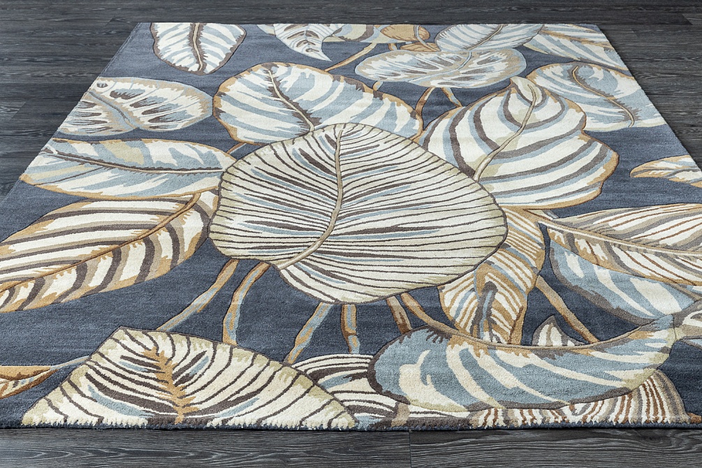 Индийский ковер из шерсти «SANDERSON» Calathea Charcoal 50805