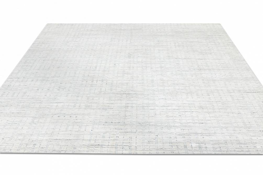 Индийский ковер из арт-шёлка и шерсти «DJOTTO» BFE-WHITE-BLUE