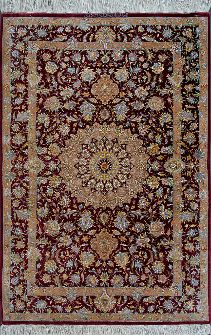 Иранский ковер из шёлка «QOM» 12-399-IR