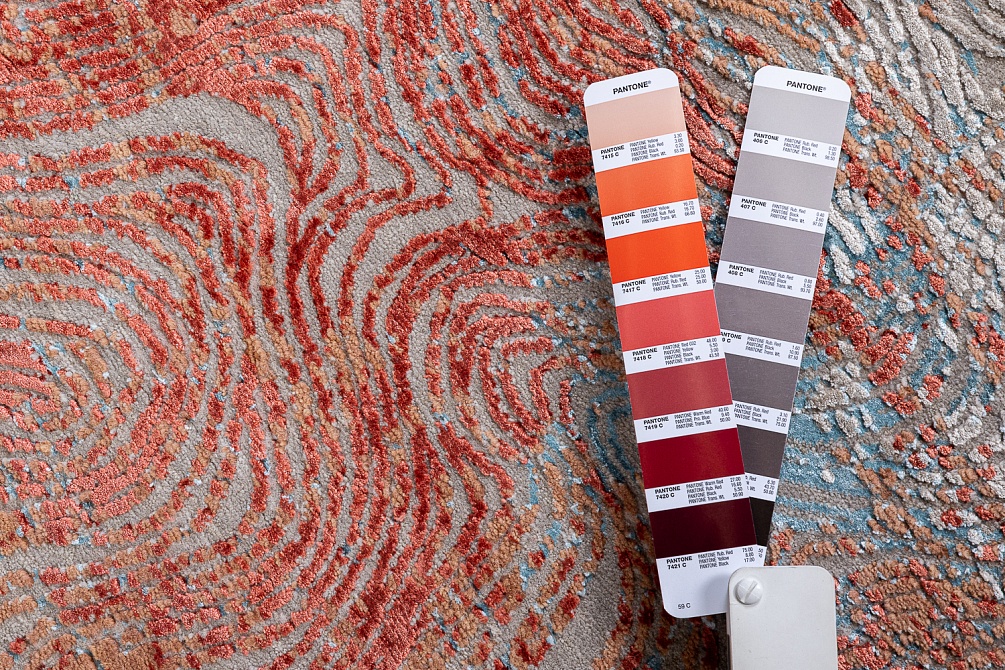 Индийский ковер из шерсти и бамбукового шёлка «UNSTRING» SRB726-CGRAY-CTAN