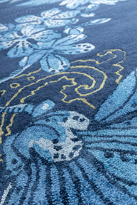 Индийский ковёр из шерсти и арт-шёлка «WEDGWOOD» Fabled Floral Navy 37508