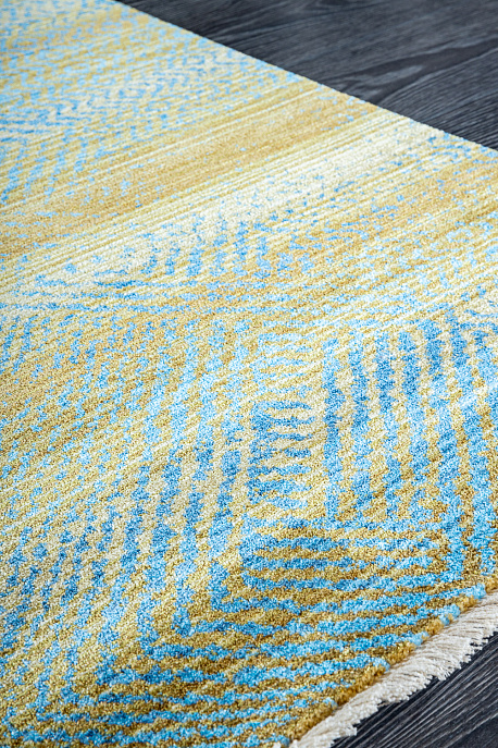 Турецкий ковёр из полиэфирного шёлка «MYSTIC» 0567A-GREEN-BLUE