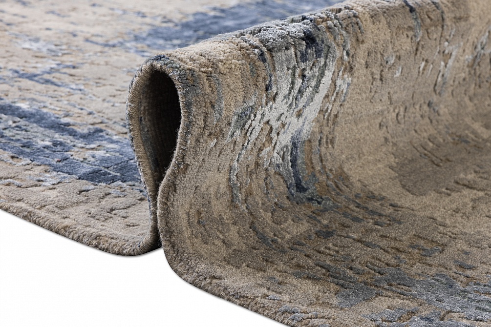 Индийский ковер из шерсти и бамбукового шёлка «UVENUTI» LRB1545-C.GREY-B.MIRAGE