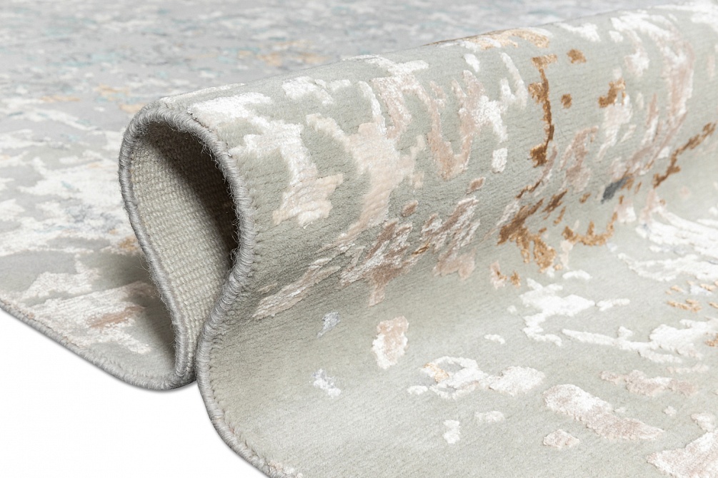 Индийский ковер из арт-шёлка, шерсти и хлопка «CHROME GOLD» 1-MULTI