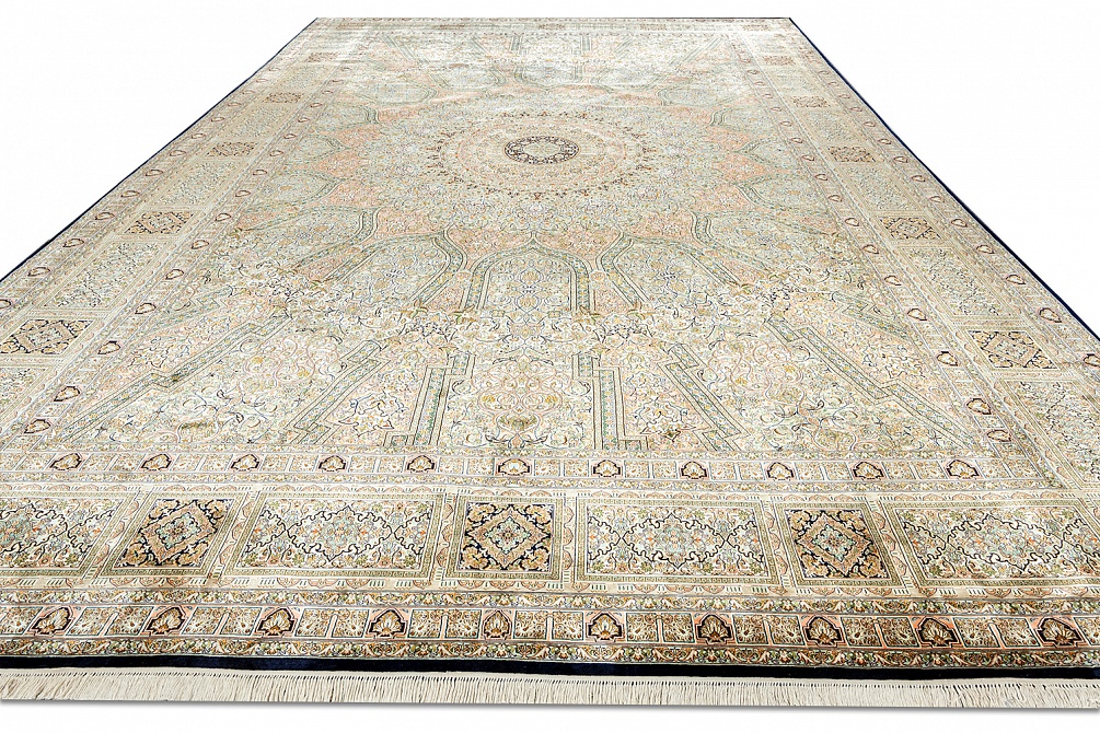 Индийский ковер из шёлка «KASHMIR SILK 24Х24» CEILING GUMBAD