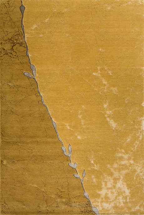 Непальский ковер из шерсти и эвкалиптового шёлка «KINTSUGI» KINTSUGI-3-GOLD-GREY 1