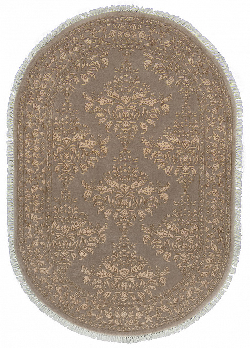Индийский ковер из шерсти и арт-шёлка «KING OF AGRA» NO9-GRY-GRY(Oval)