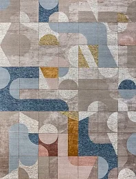 Индийский ковер из шерсти и бамбукового шёлка «CHAOS THEORY» ESKN1001-PEB-PBLU 1