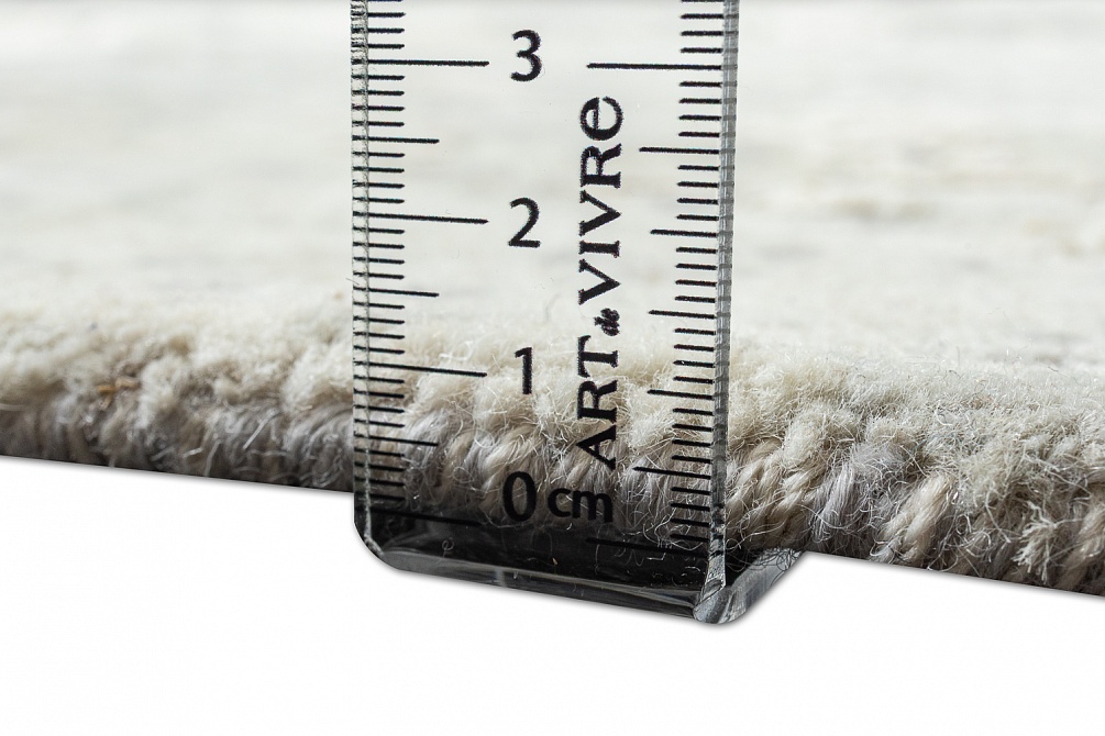 Индийский ковер из шёлка и шерсти «HOLLYWOOD ART» JS38-IVORY-SILVER(Round)