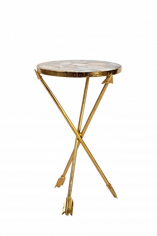 Кофейный столик золотая стрела агат