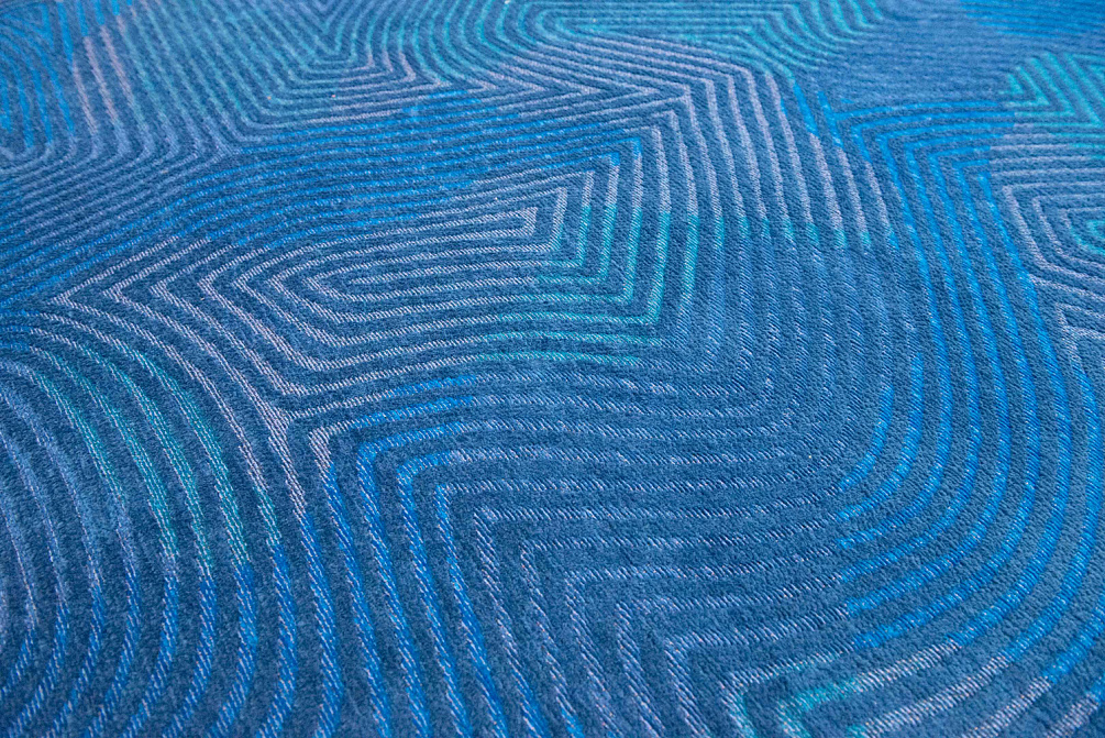 Бельгийский ковёр из полиэфирного шёлка «MEDITATION» 9225-BLUE LAGOON(Round)
