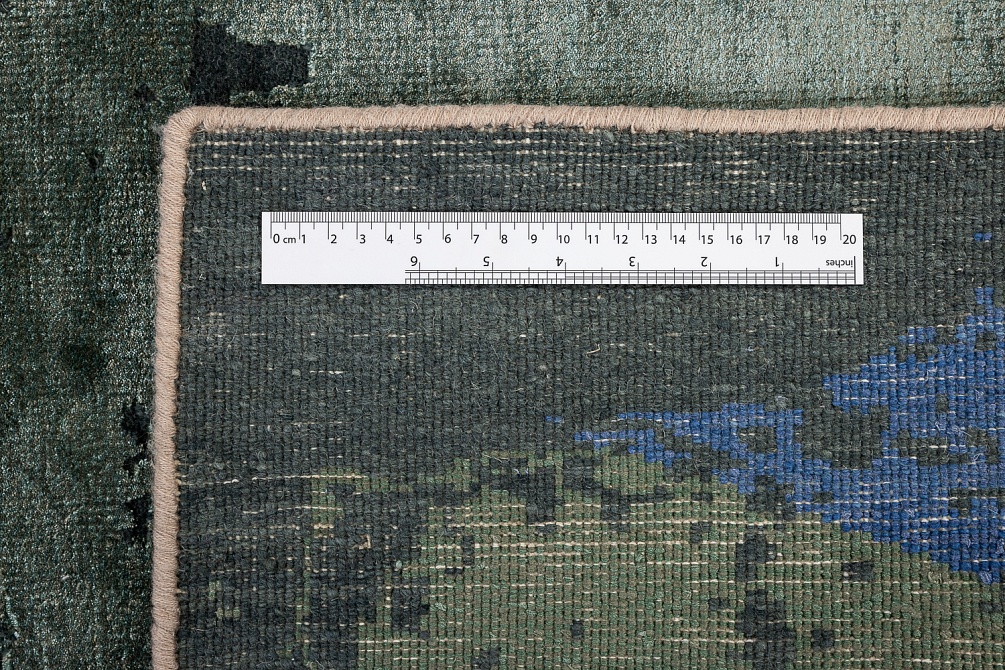 Индийский ковер из бамбукового шёлка, шерсти и хлопка «CHAOS THEORY» ESK375-AWHITE-CAQUA 9