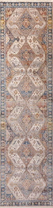 Турецкий ковер из полиэфирного шёлка «MYSTIC» 0658A-NAVY-RED(Runner)