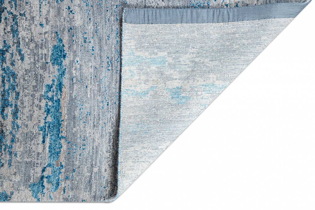 Индийский ковер из шерсти и шёлка «WEST HOLLYWOOD» PJ2103-BLUE-GREY