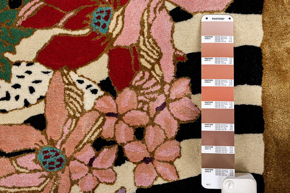 Индийский ковер из шерсти и арт-шёлка «WENDY COLLECTION» ZEBRA LEOPARD PALMS
