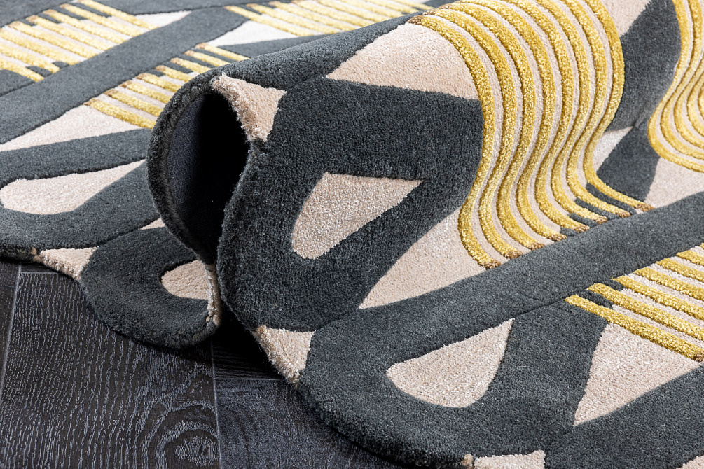 Индийский ковёр из арт-шёлка и шерсти «IRREGULAR» TOP-9061-L.GRAY-L.GRAY