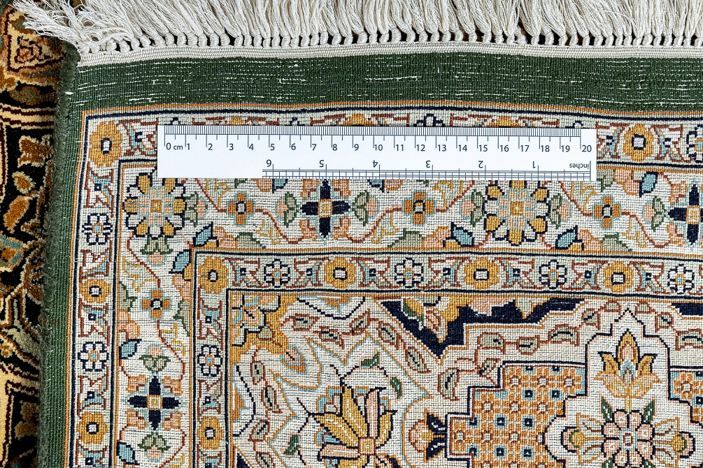 Индийский ковер из шёлка «KASHMIR SILK 24Х24» CELING GREEN