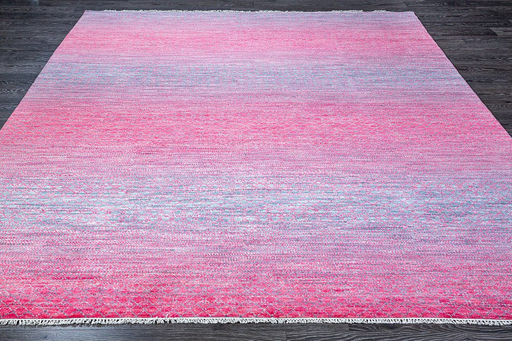 Индийский ковёр из шерсти «COLOR GRASS» GRY-PINK