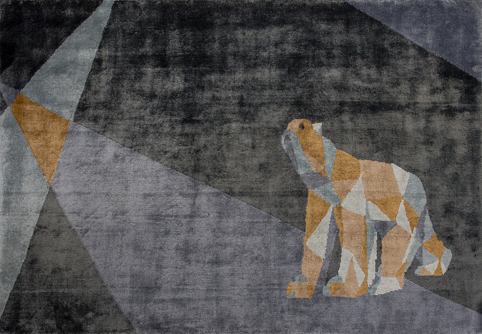 Индийский ковер из арт-шёлка «CRYSTAL FOREST» BEAR-MULTI