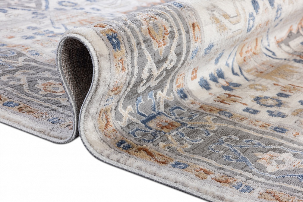 Турецкий ковер из полиэстера и полипропилена «ALAMO» 31850A-CRE-GRY