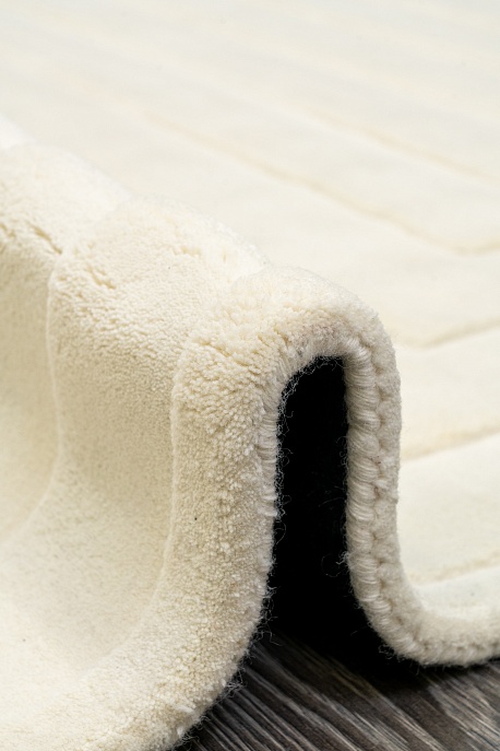 Индийский ковер из шерсти «FORM» PURE WHITE