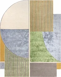 Индийский ковер из шерсти, хлопка и арт-шёлка «IRREGULAR» TRA14510-CHICORY-TREETOP 1