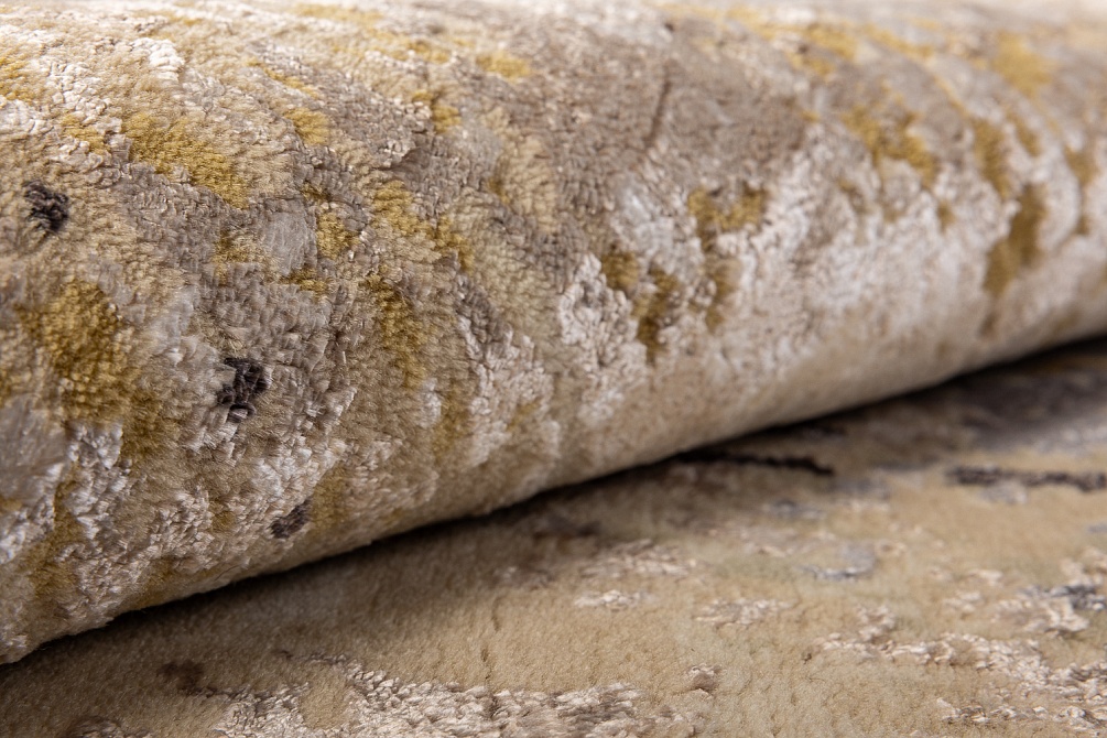 Индийский ковер из арт-шёлка и шерсти «SAN FRANCISCO» GOLD-LINES-2-GREY