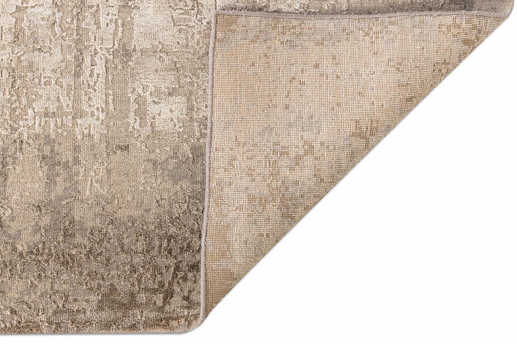 Индийский ковер из бамбукового шёлка и шерсти «CHAOS THEORY» ESK9014-CLASSIC-GREY-WHITE-SAND