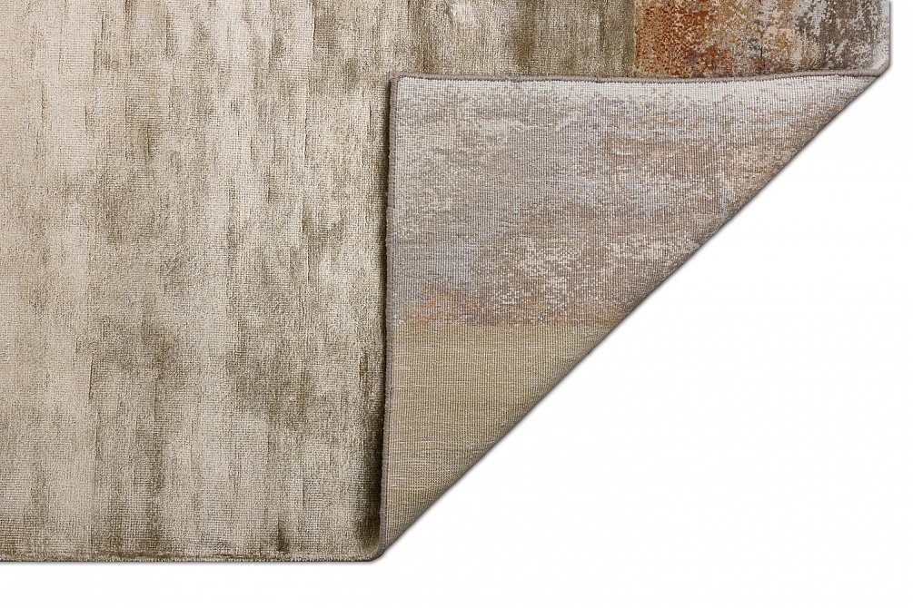 Индийский ковер из шерсти и арт-шёлка «CHAOS THEORY» ESK369-M.GREY-L.PEACH