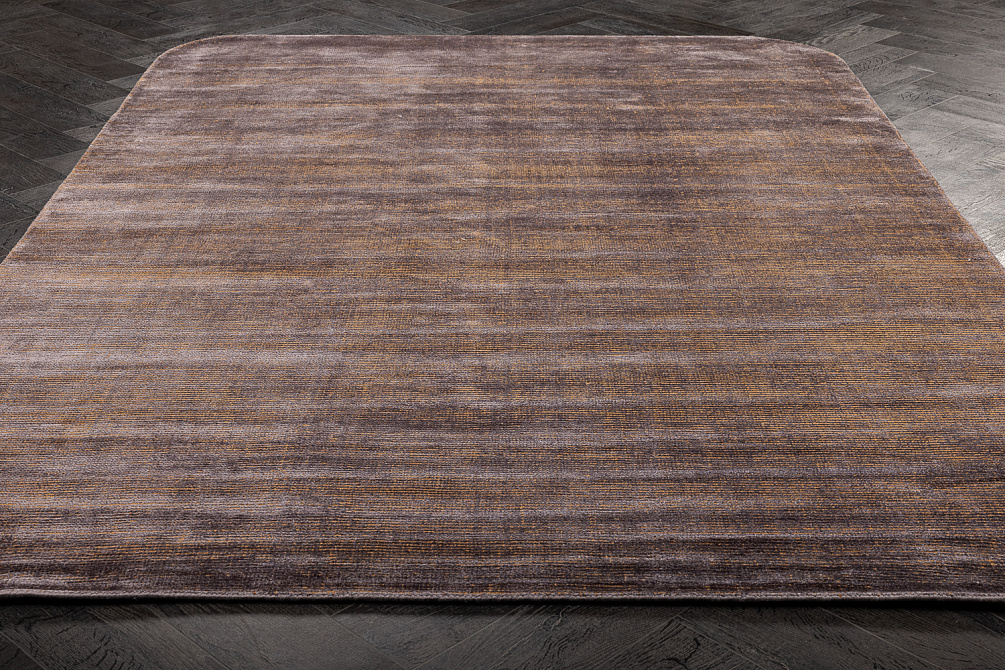 Индийский ковер из шерсти и арт-шёлка «MURUGAN SHAPE» PLAIN-BRN-RUS-D04/A032