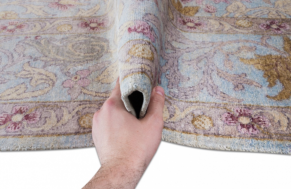 Индийский ковер из шёлка «ZIEGLER SILK» AJ101-LBLU-LBLU