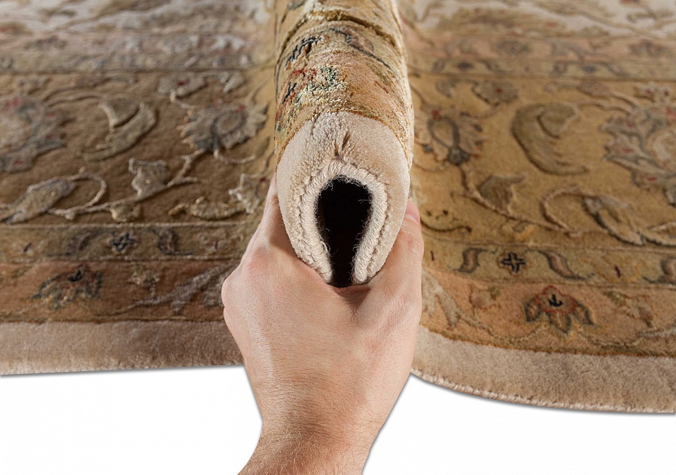 Индийский ковер из шерсти, шёлка и хлопка «AURORA 14/14» QNQ16-MIVR-RGLD 6