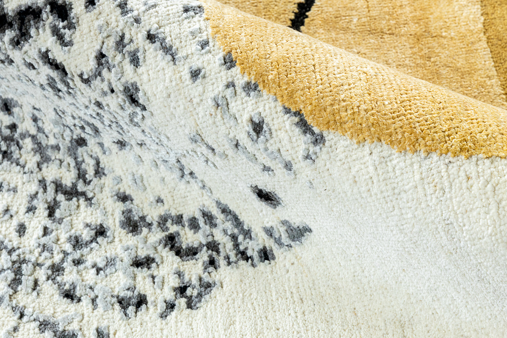 Индийский ковёр из шерсти и шёлка «HOLLYWOOD ART» CE6628-IVORY-GREY