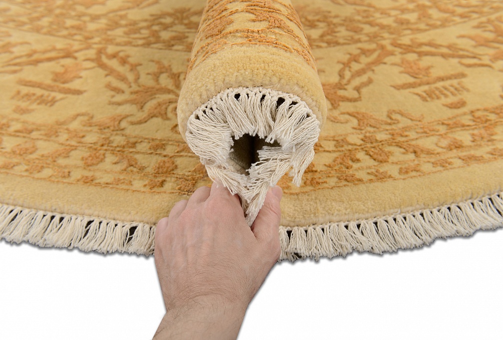 Индийский ковер из шерсти и арт-шёлка «KING OF AGRA» NO64-CRE-CRE(Round) 7