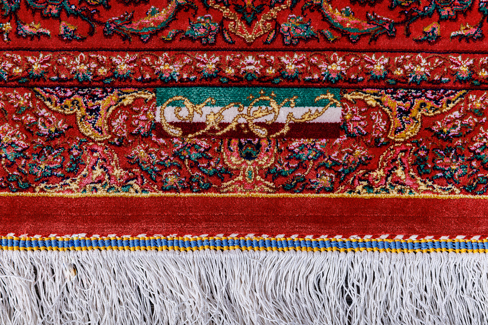 Иранский ковер из шёлка и модала «MASTERPIECE QUM» 019-21-TORANJ-RED