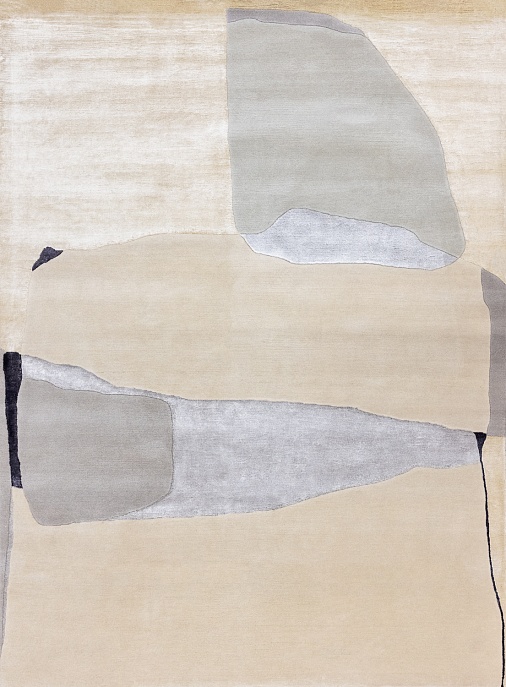 Индийский ковер из шерсти, шёлка и эвкалиптового шёлка «TECTONIC» D1-C3 1