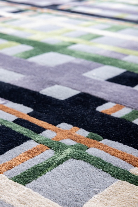 Индийский ковер из шерсти, арт-шёлка и хлопка «Art de Vivre by DETALI» design Elizaveta Popova «FOREST HERBS»