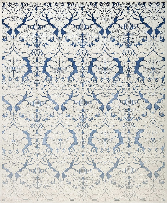 Непальский ковер из шерсти и шёлка «ART COLLECTION» DAMASK GR-D.BLUE-L.BLUE(90275)