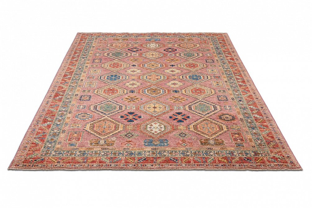 Пакистанский ковер из шерсти «KAZAK ROYAL» 253026-PURPAL-RED 2