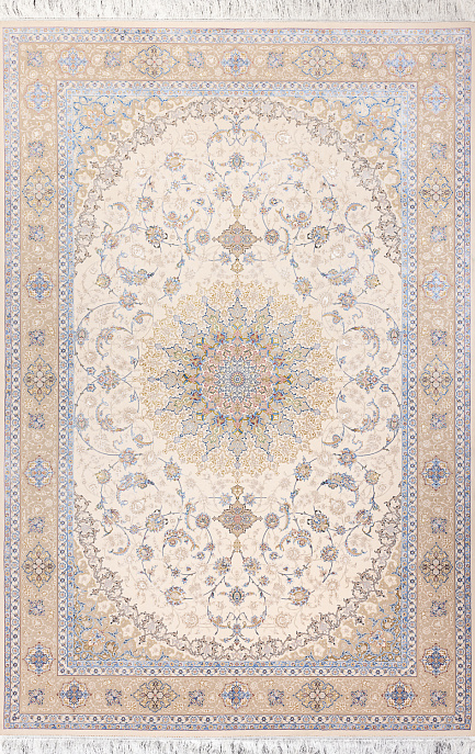 Иранский ковер из шёлка, модала и акрила «MASTERPIECE QUM» 022-23-1520-CREAM Katrin