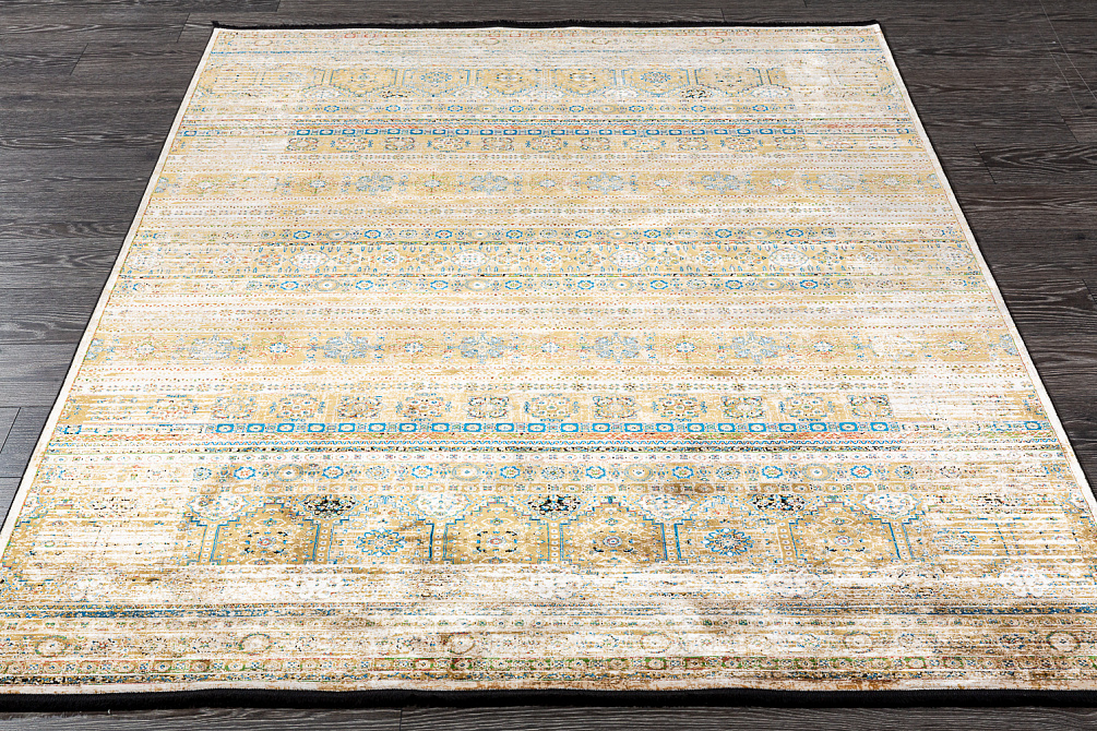 Турецкий ковёр из эвкалиптового шёлка «PIETRA» M444K-CREAM-GOLD