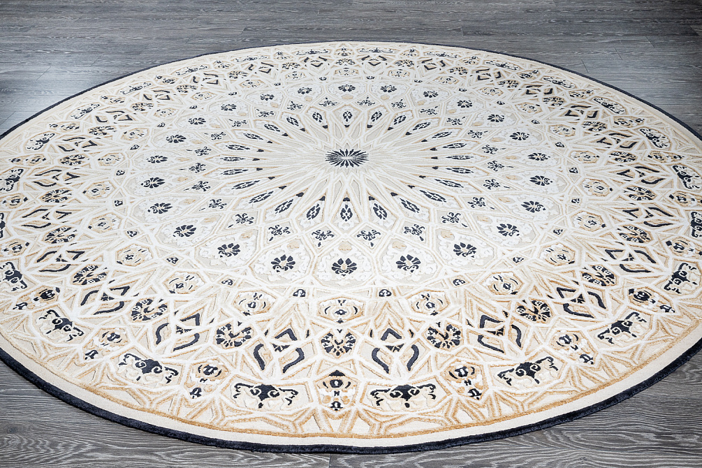 Непальский ковёр из шёлка и шерсти «Art de Vivre by LEYLA ULUHANLI» IVORY GAMBAT-BLACK