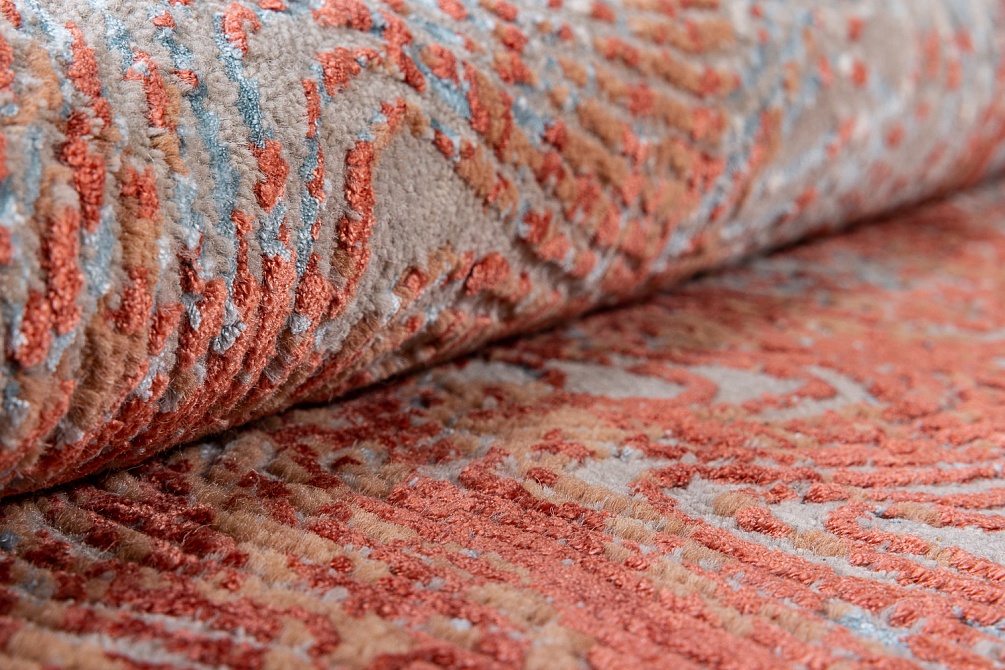 Индийский ковер из шерсти и бамбукового шёлка «UNSTRING» SRB726-CGRAY-CTAN