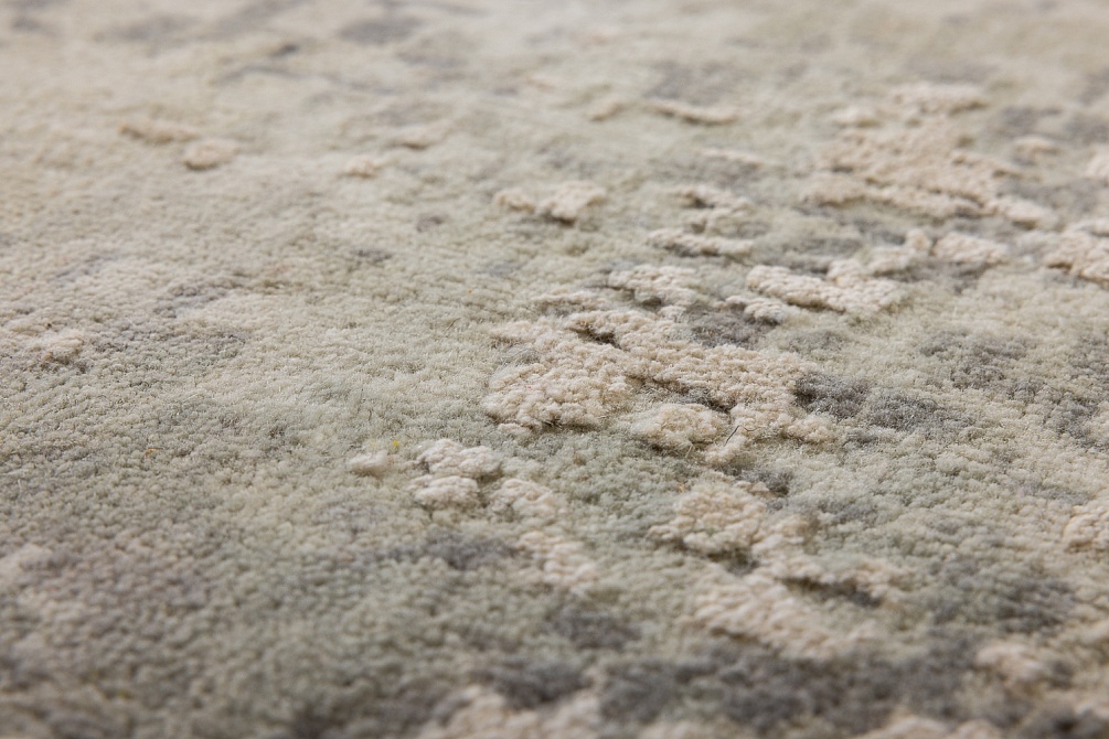 Индийский ковер из шёлка и шерсти «HOLLYWOOD ART» JS38-IVORY-SILVER(Round)