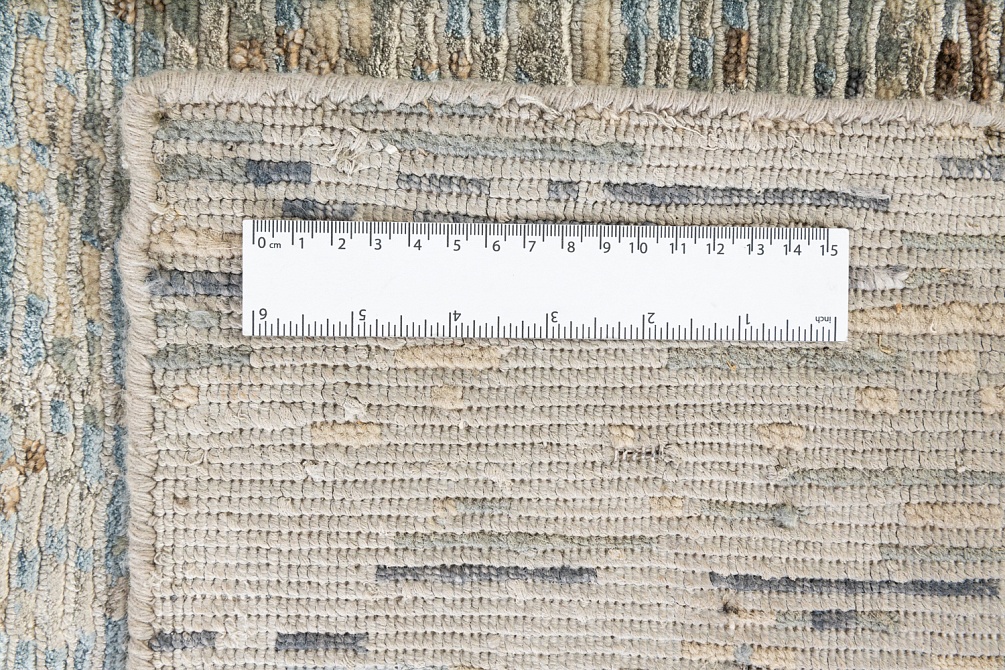 Индийский ковер из арт-шёлка и шерсти «STORM» BAT-02-BLUE-SILVER