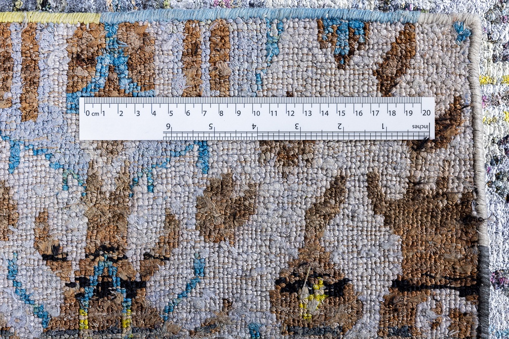 Индийский ковер из бамбукового шёлка «SILK IKAT» P26-BLU-MIX 8