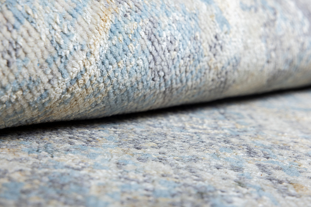 Индийский ковёр из шёлка и шерсти «WEST HOLLYWOOD» NIT03-NEW-BLUE